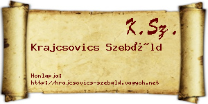 Krajcsovics Szebáld névjegykártya
